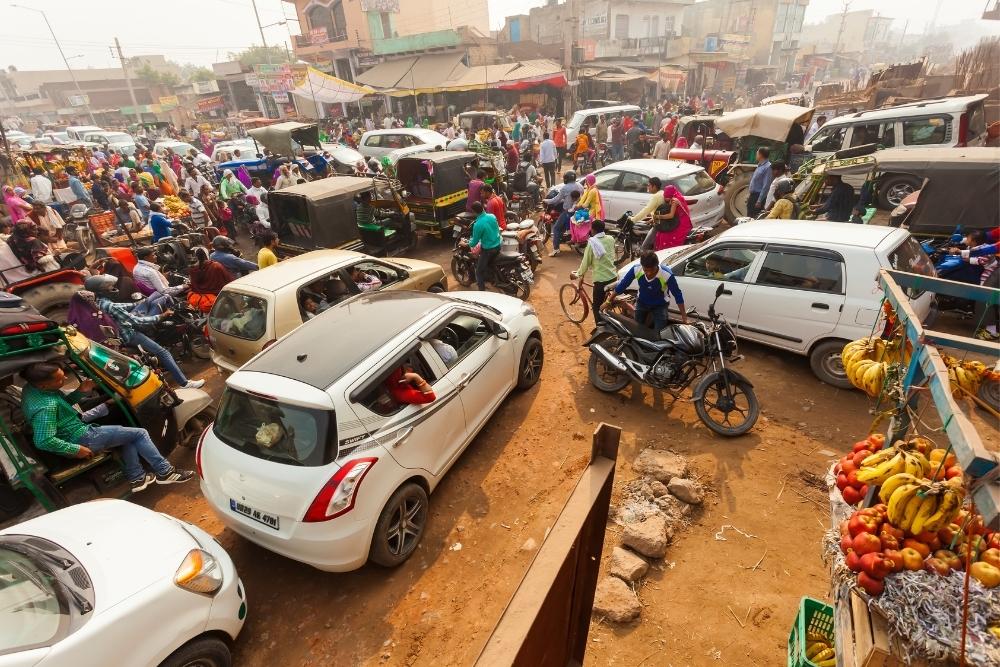 india traffic