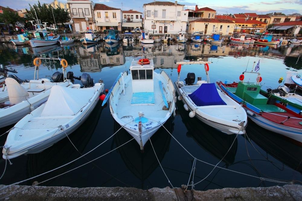 Boats in Myrina Port