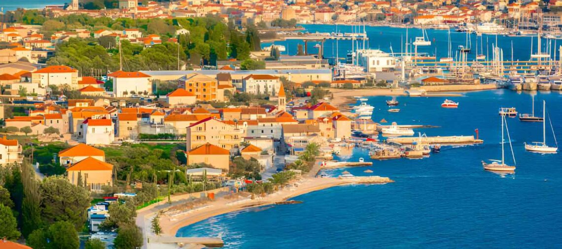 Aerial view at town Trogir, Croatia