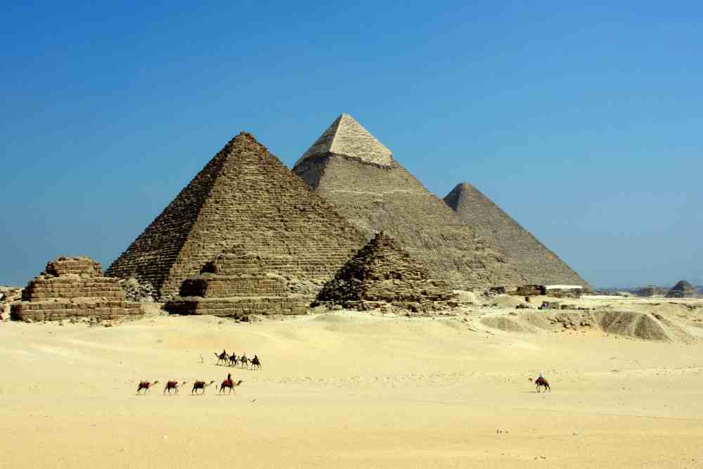 Gray Pyramid on Dessert Under Blue Sky, Egypt