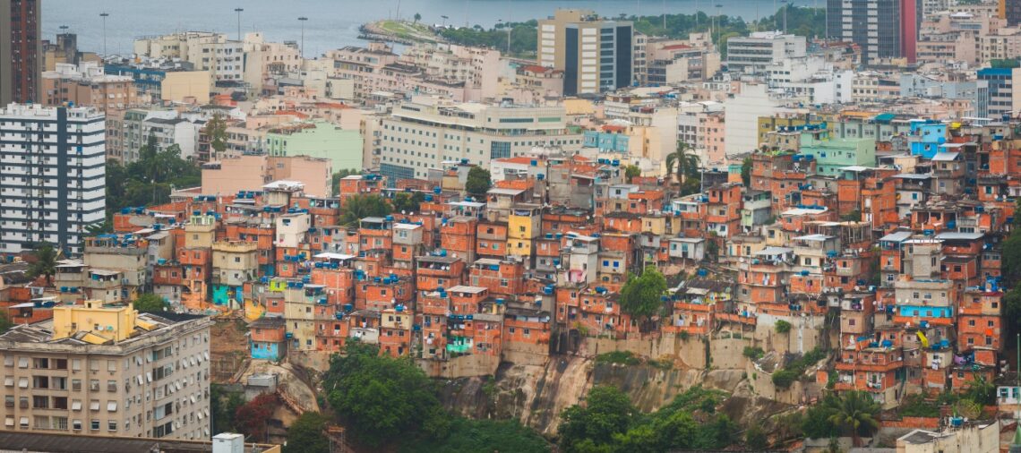 Rio de Janeiro downtown and favela