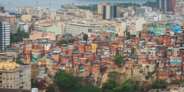 Rio de Janeiro downtown and favela