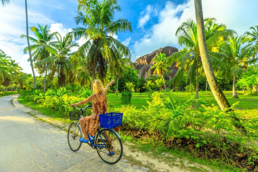 Biking in La Digue