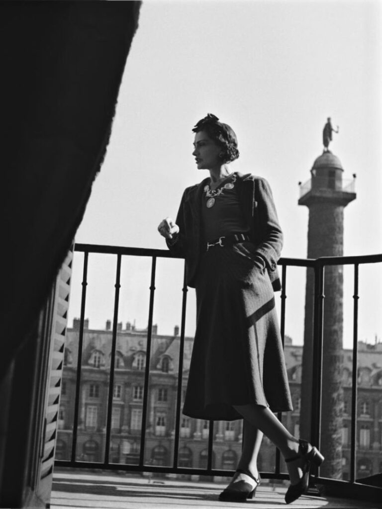 Coco Chanel, at the Ritz balcony