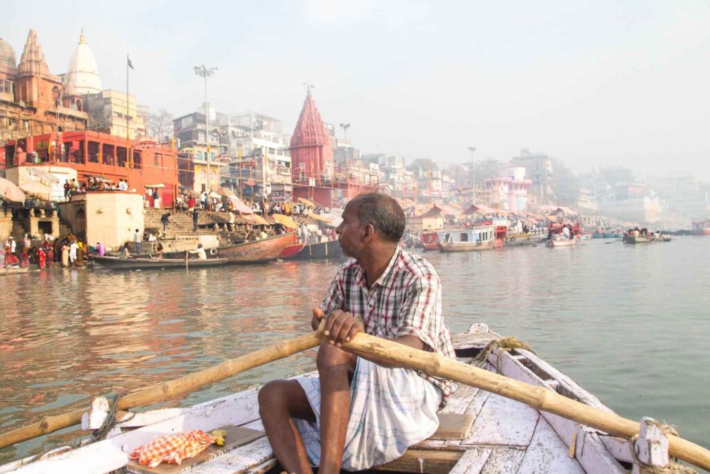 Boatman in Ganges, Varanasi.